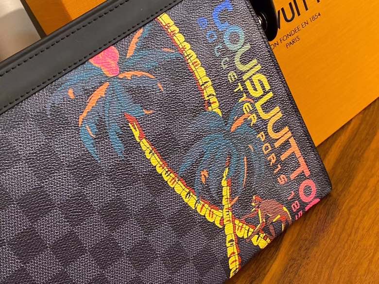 ルイ・ヴィトン Pochette Voyage ダミエ・コバルト 詳細画像 3