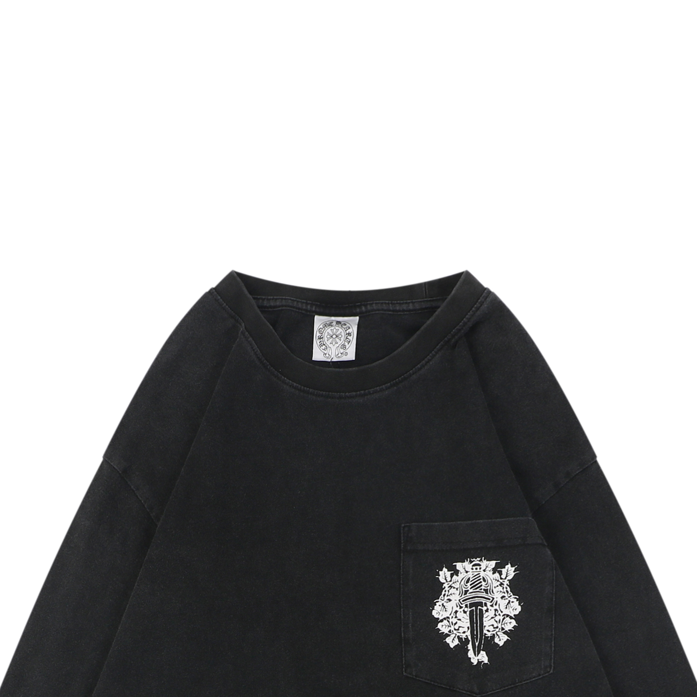 クロムハーツ ポケット ヴァインソード プリント ロングスリーブTシャツ ブラック 詳細画像 3