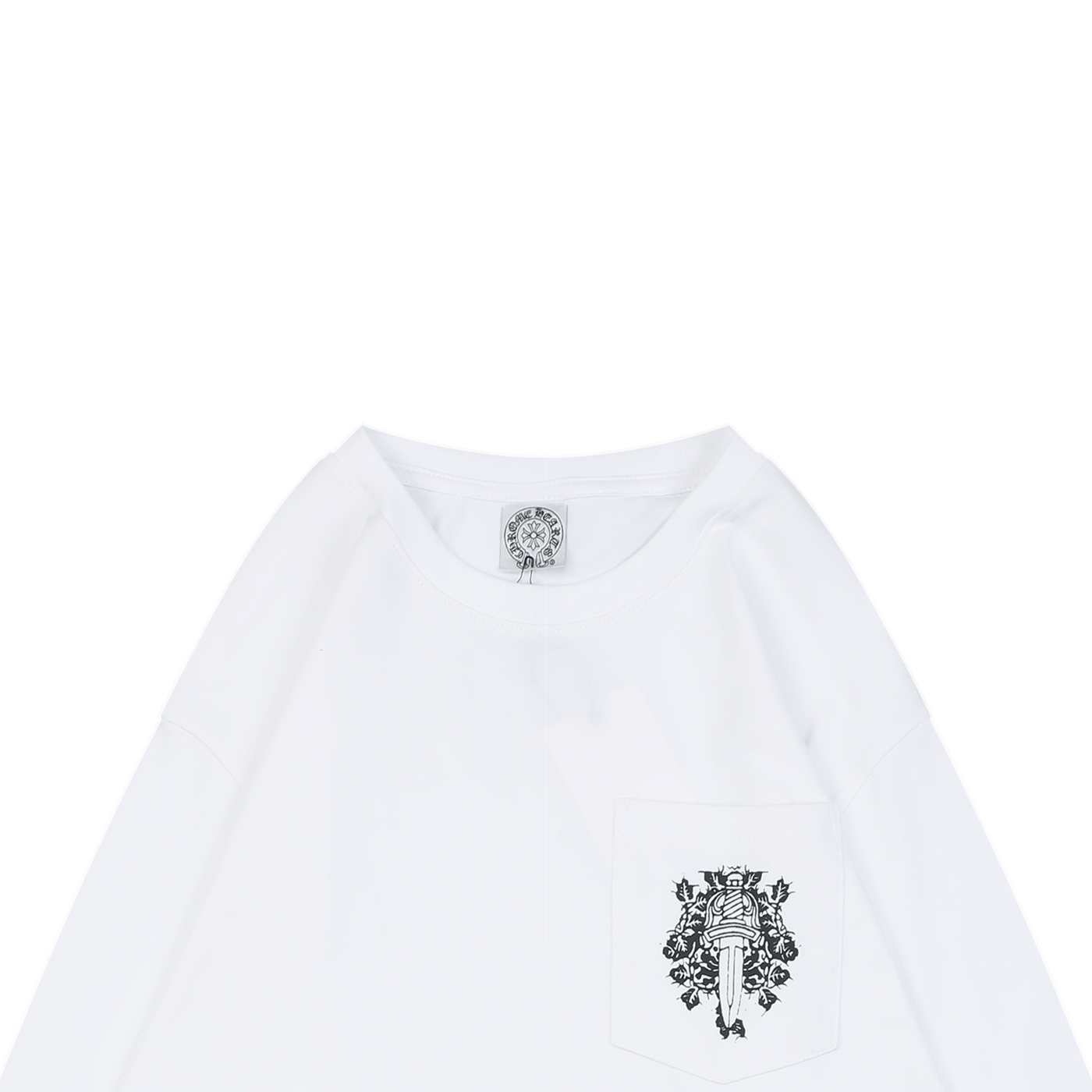 クロムハーツ ポケット ヴァイン ソード プリント ロングスリーブTシャツ ホワイト 詳細画像 3