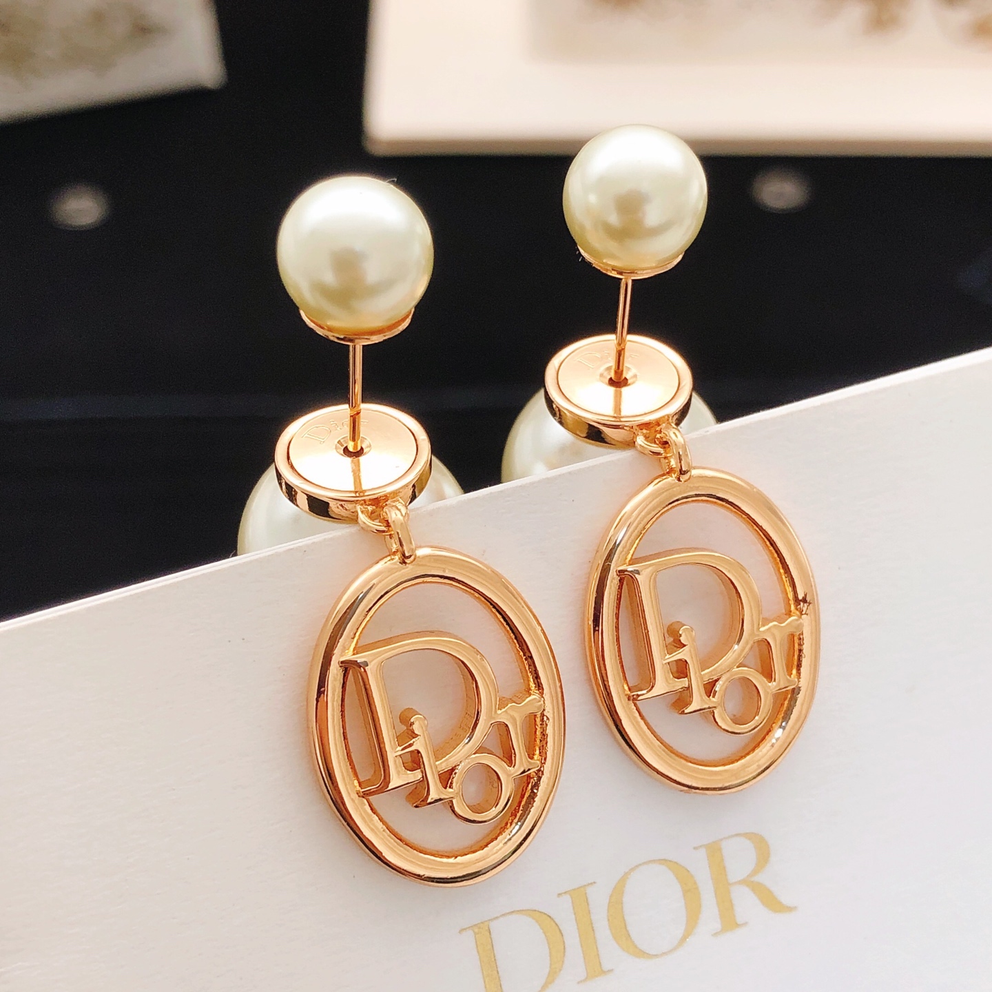 ディオール オーバル スタッドピアス ローズゴールド 詳細画像 1