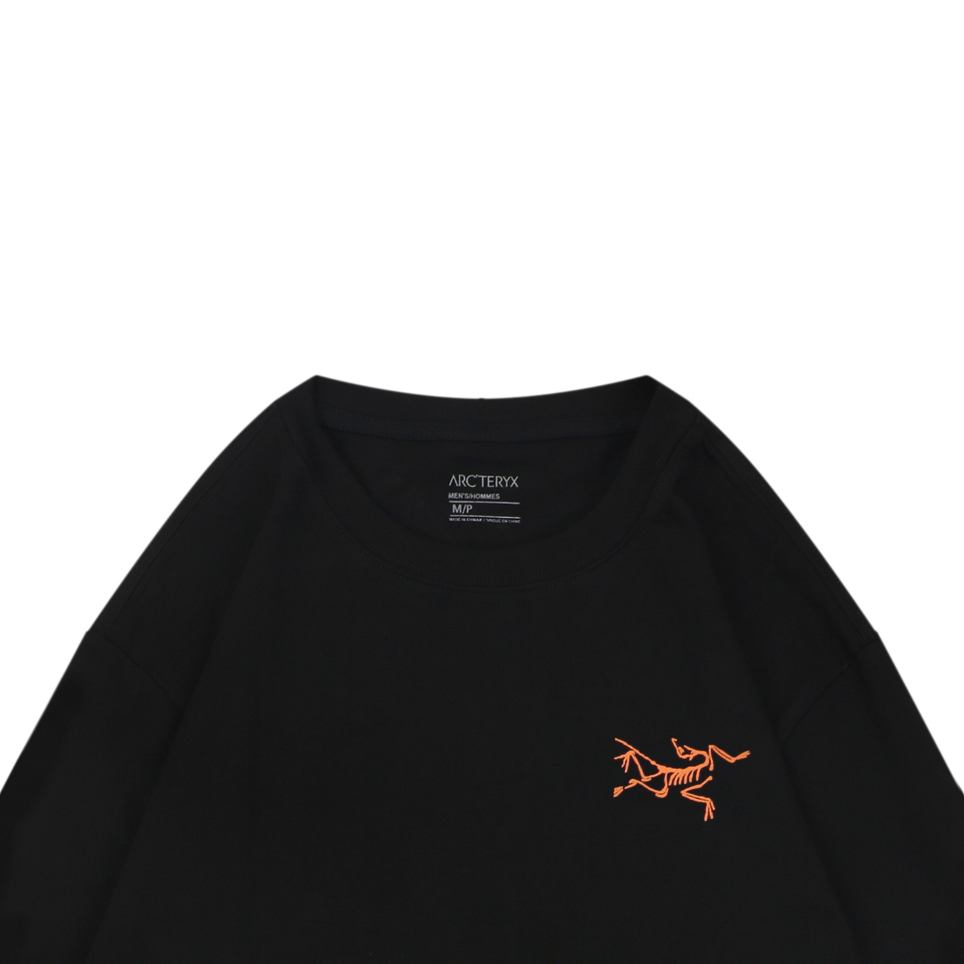 グリッドスケルトン レタープリント 長袖Tシャツ ブラック 詳細画像 3