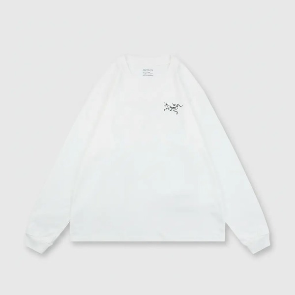 メッシュスケルトン レタリングプリント ロングTシャツ ホワイト