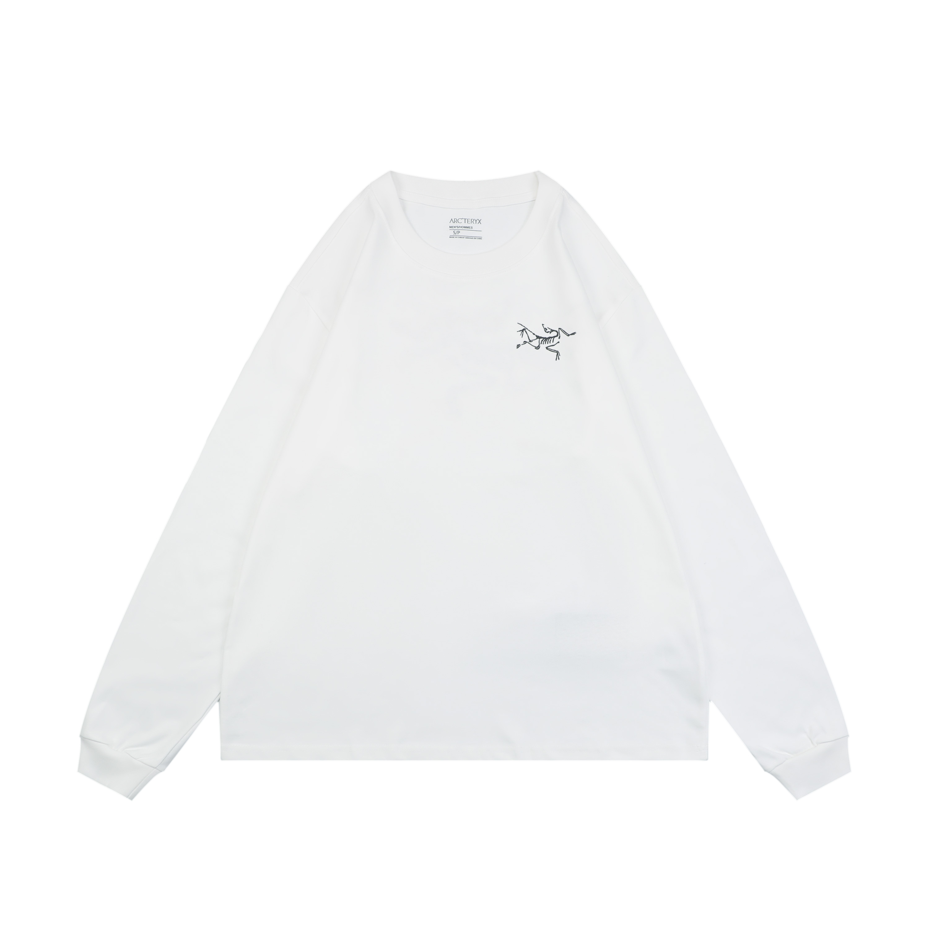 メッシュスケルトン レタリングプリント ロングTシャツ ホワイト 詳細画像 1