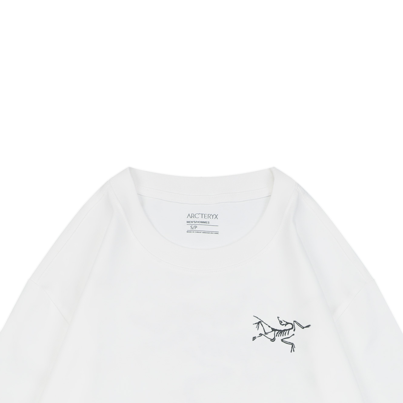 メッシュスケルトン レタリングプリント ロングTシャツ ホワイト 詳細画像 3