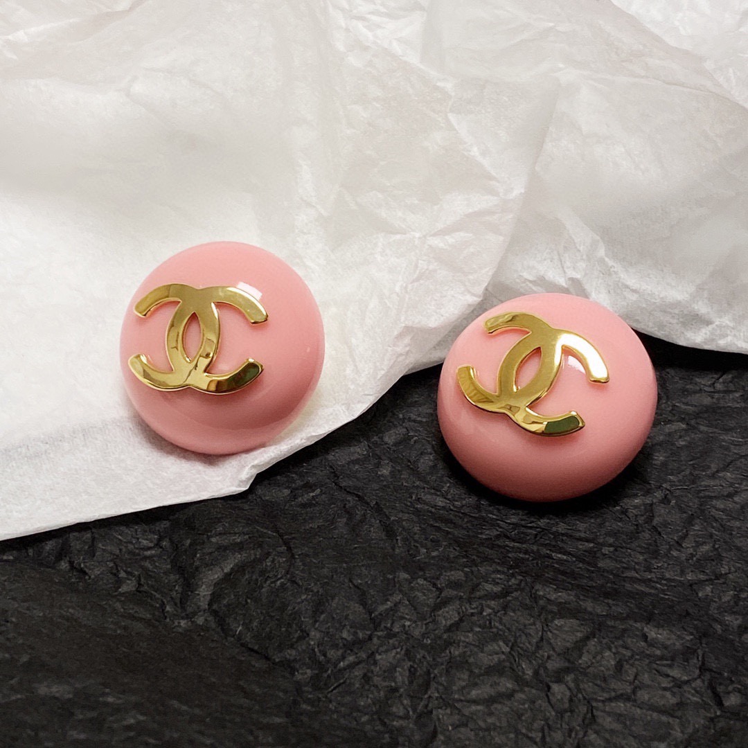 シャネル ラウンド ピアス ピンク 詳細画像 1
