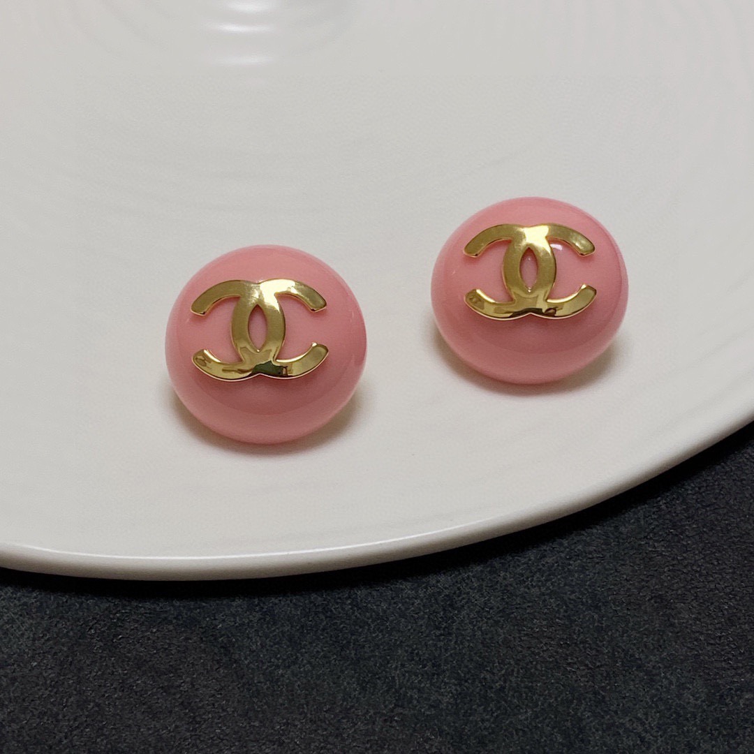 シャネル ラウンド ピアス ピンク 詳細画像 2