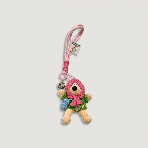 ルイ・ヴィトン Anger Forest ベア キーリング バッグチャーム ピンク グリーン