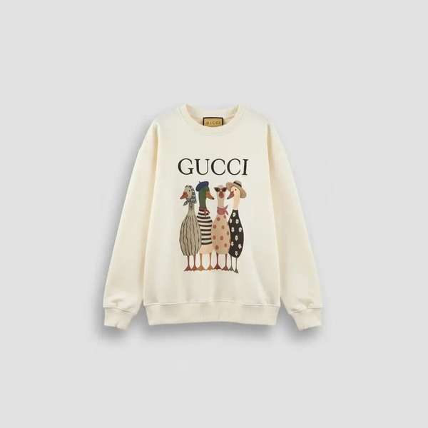 グッチ ダックプリント ロゴ スウェット オフホワイト G655260