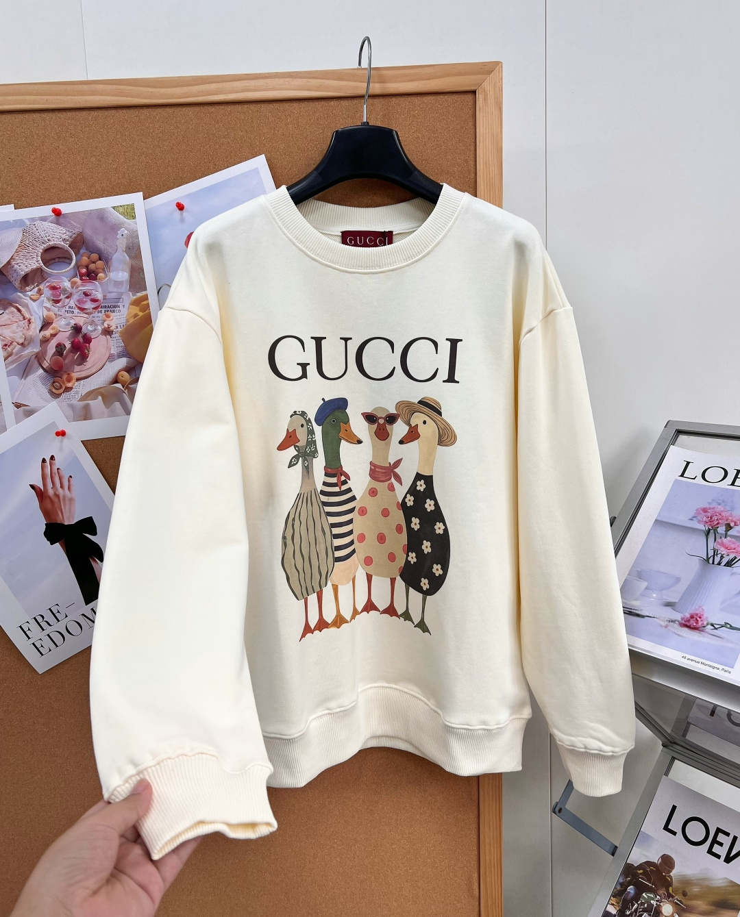 グッチ ダックプリント ロゴ スウェット オフホワイト G655260 詳細画像 3