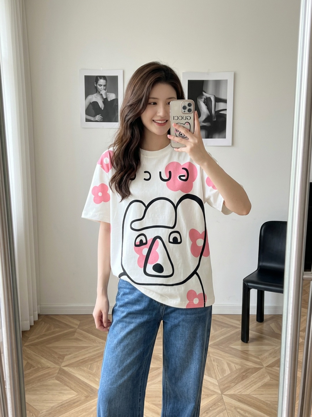 グッチ カートゥーンプリント 半袖Tシャツ オフホワイト