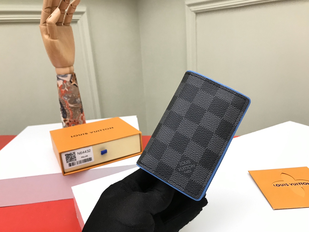 ルイ・ヴィトン ポケット・オーガナイザー カードウォレット ダミエ・グラフィット ブルー 詳細画像 2
