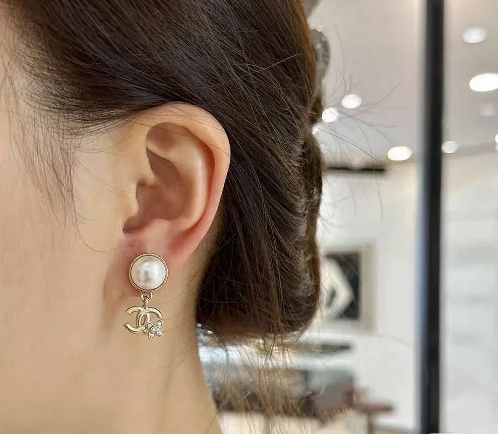 シャネル スタイル スタッドピアス シルバー925 ポスト 詳細画像 3