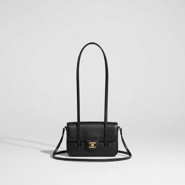 シャネル 26P Preppy Coco スモール キャビアグレインレザー フラップ ショルダーバッグ ブラック 5068S33