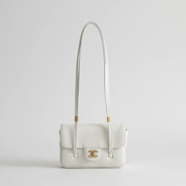シャネル 26P Preppy Coco スモール フラップバッグ ホワイト 5068S33