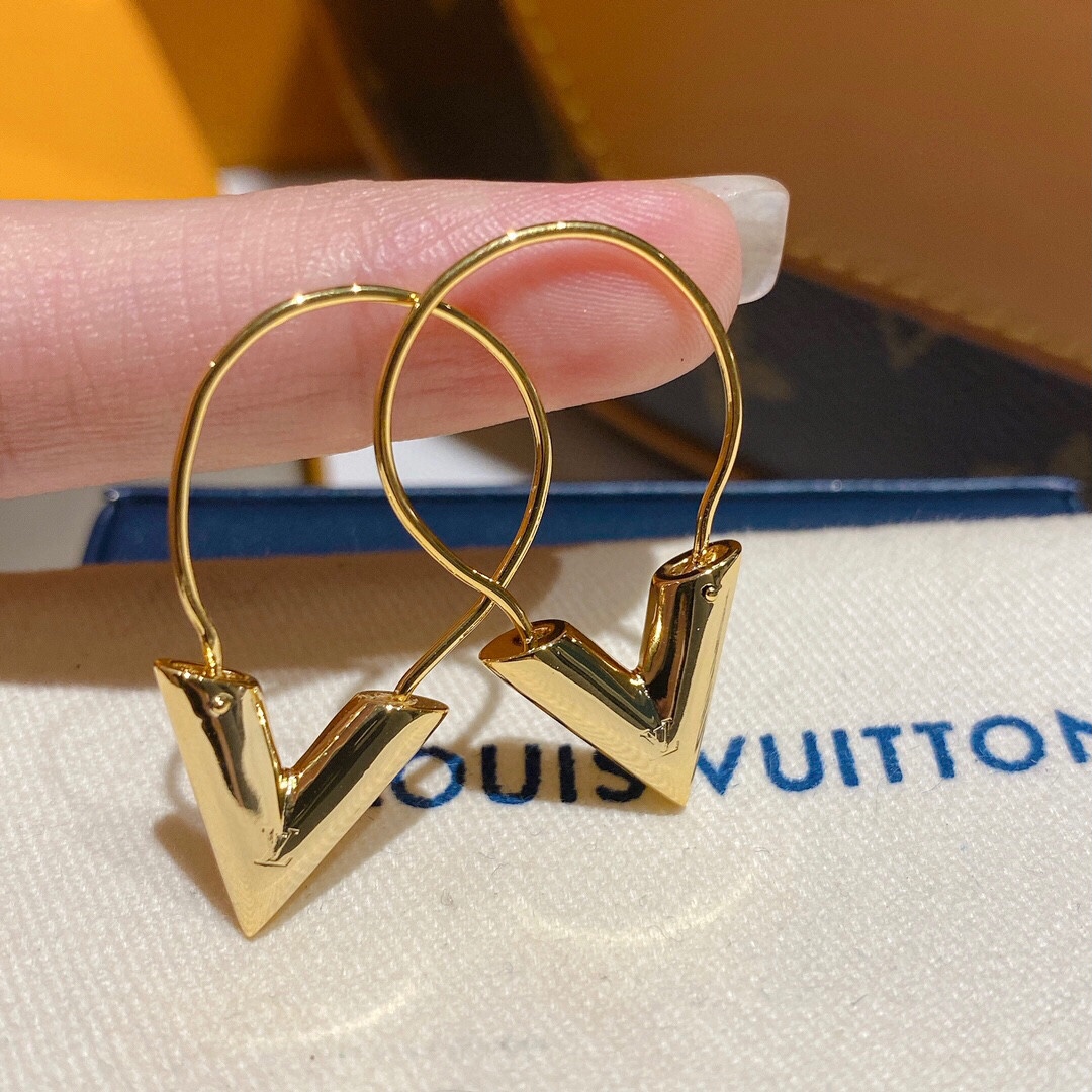 ルイ・ヴィトン Vモチーフ ピアス&ネックレス ゴールド 詳細画像 2
