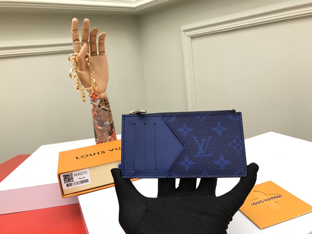 ルイ・ヴィトン コインカードホルダー タイガ モノグラム ブルー 詳細画像 1