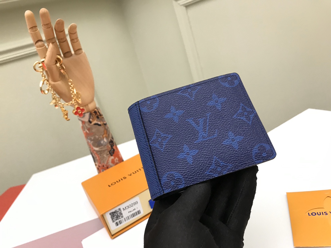 ルイ・ヴィトン Multiple 二つ折り財布 ブルー 詳細画像 2