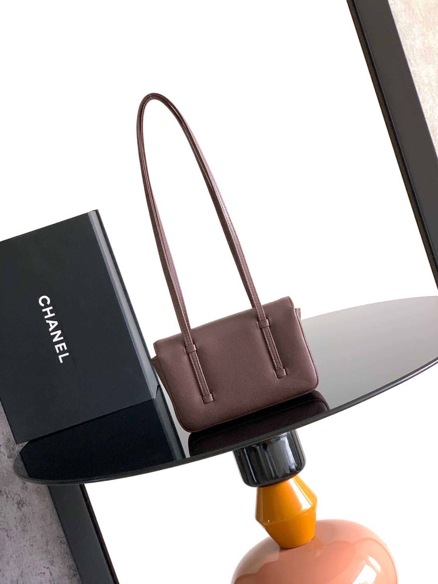 シャネル 26P Preppy Coco スモール フラップバッグ ダークブラウン 5068S33 詳細画像 3