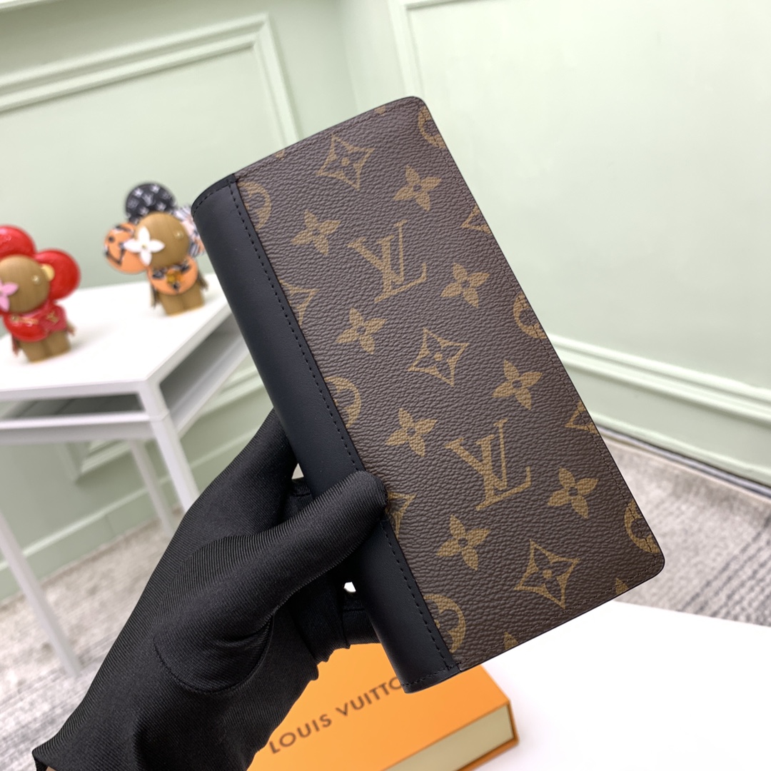 ルイ・ヴィトン ポルトフォイユ・ブラザ モノグラム・マカサー 長財布 ブラウン ブラック 詳細画像 2