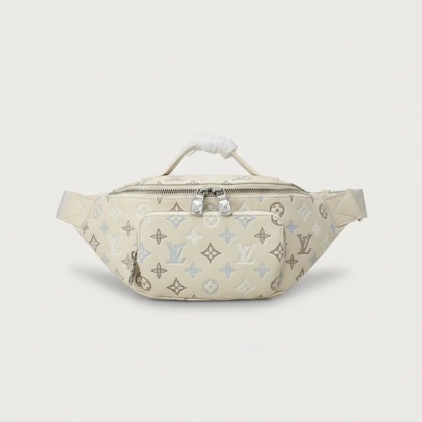 ルイ・ヴィトン Rush バムバッグ モノグラム・シャドウ ウエストバッグ アイボリー M28619
