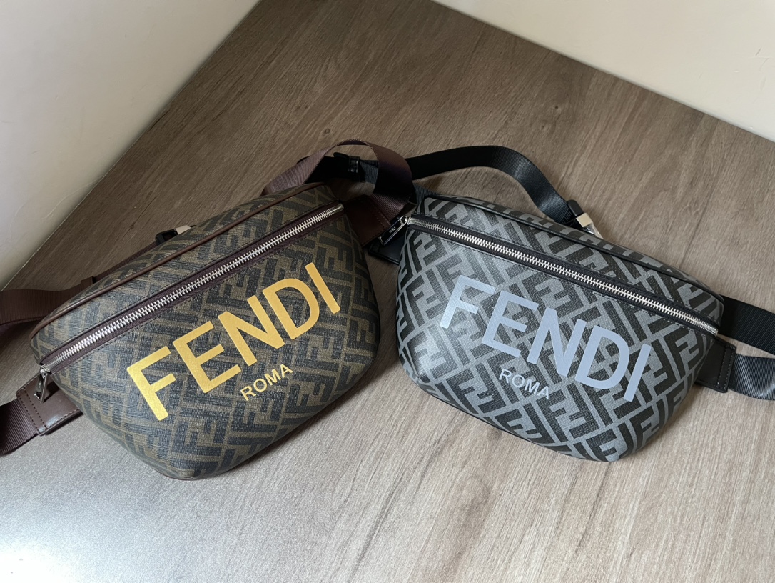 フェンディ メンズ ウエストバッグ ボディバッグ FFパターン ダークブラウン 詳細画像 2