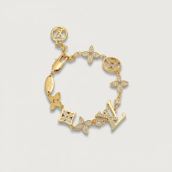 ルイ・ヴィトン LV レター モノグラムフラワー ブレスレット ゴールド