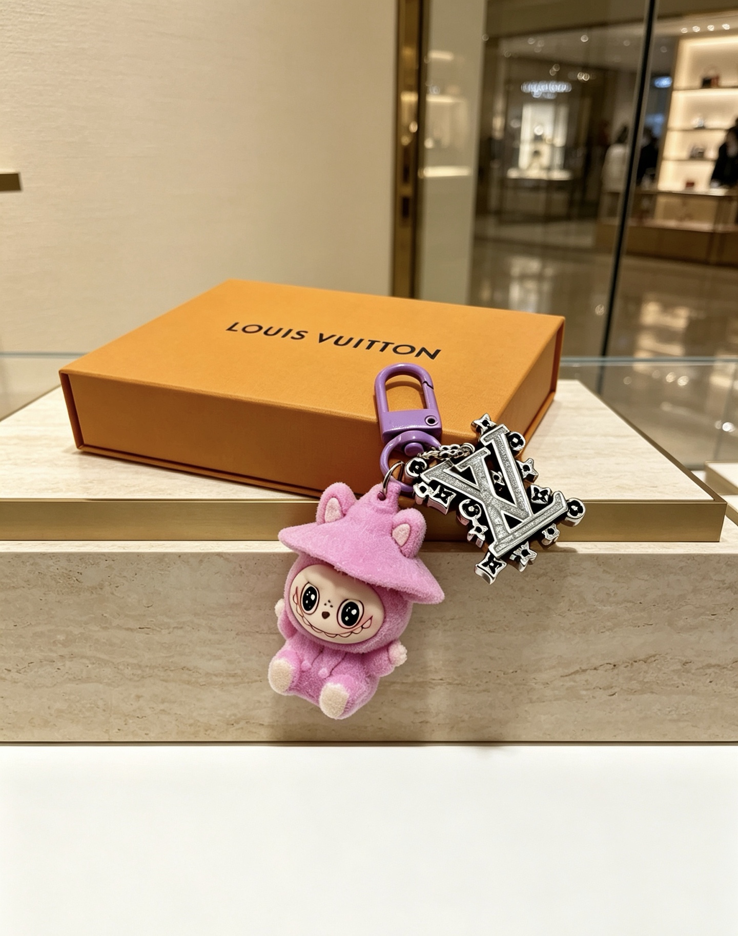 ルイ・ヴィトン ラブブ キーリング バッグチャーム ピンク 詳細画像 2