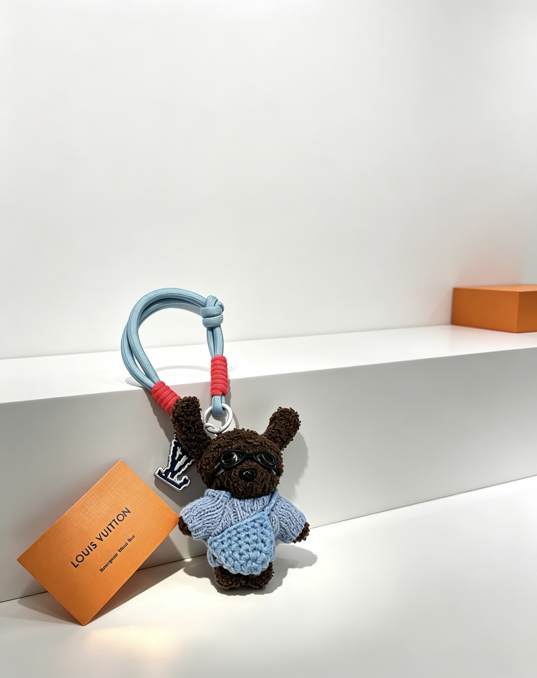 ルイ・ヴィトン Anger Forest ベア キーホルダー バッグチャーム ダークブラウン ライトブルー 詳細画像 1
