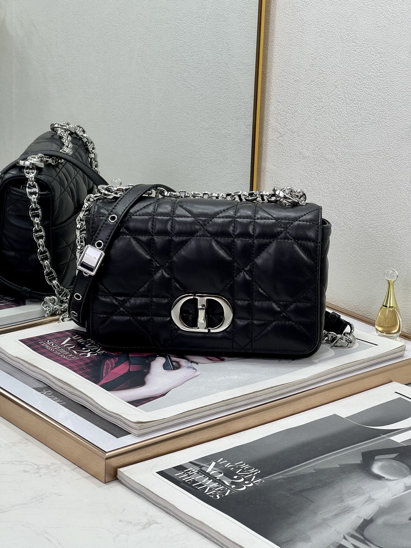 ディオール Caro スモール チェーンバッグ ブラック シルバー金具 詳細画像 1