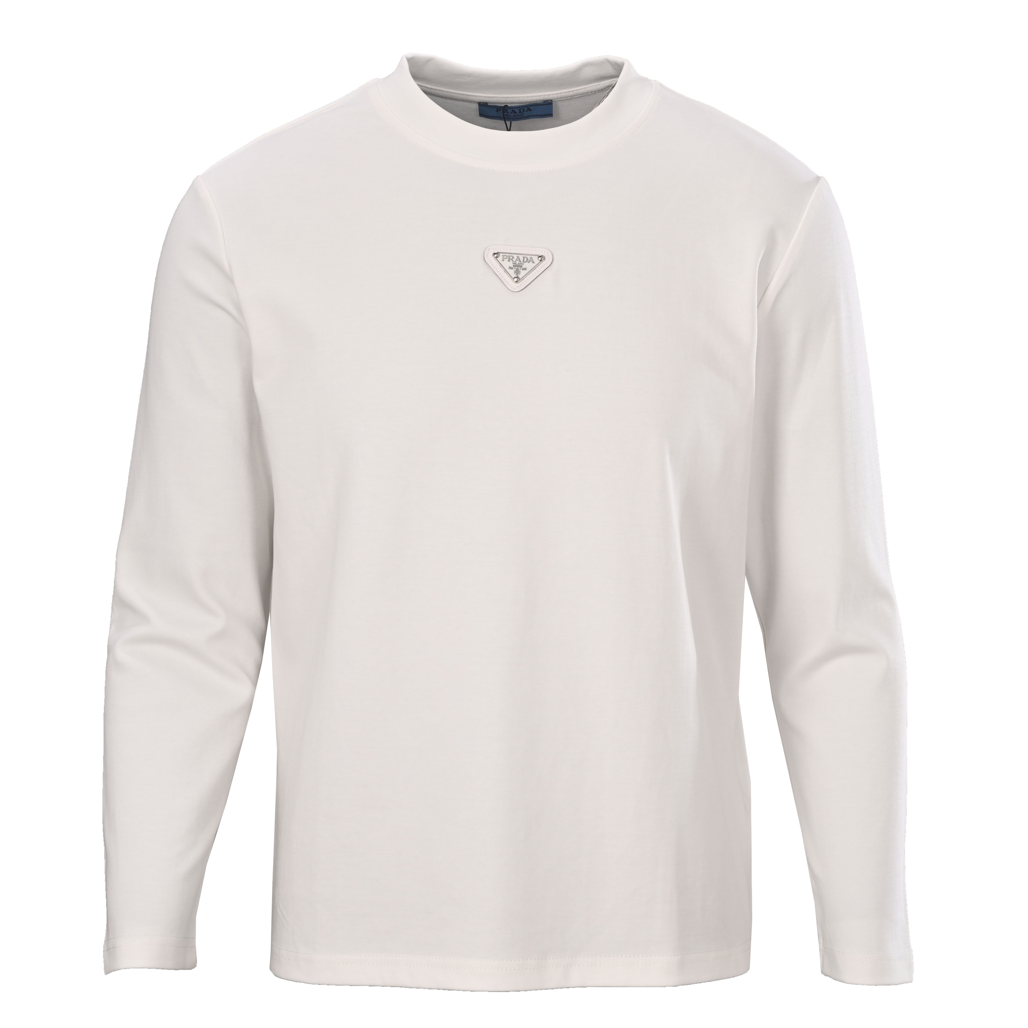 プラダ トライアングルロゴ 長袖Tシャツ ホワイト 詳細画像 1