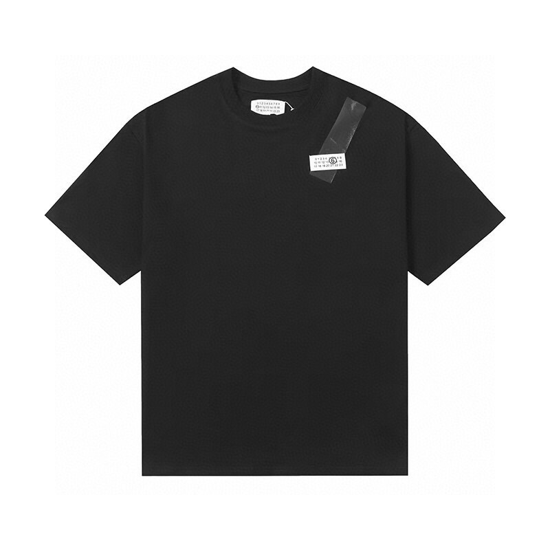メゾン マルジェラ ラバープリント スモールロゴ 半袖Tシャツ ブラック 詳細画像 1