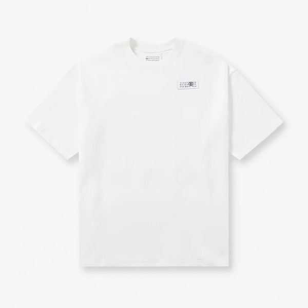 メゾン マルジェラ ラバープリント ロゴ 半袖Tシャツ ホワイト
