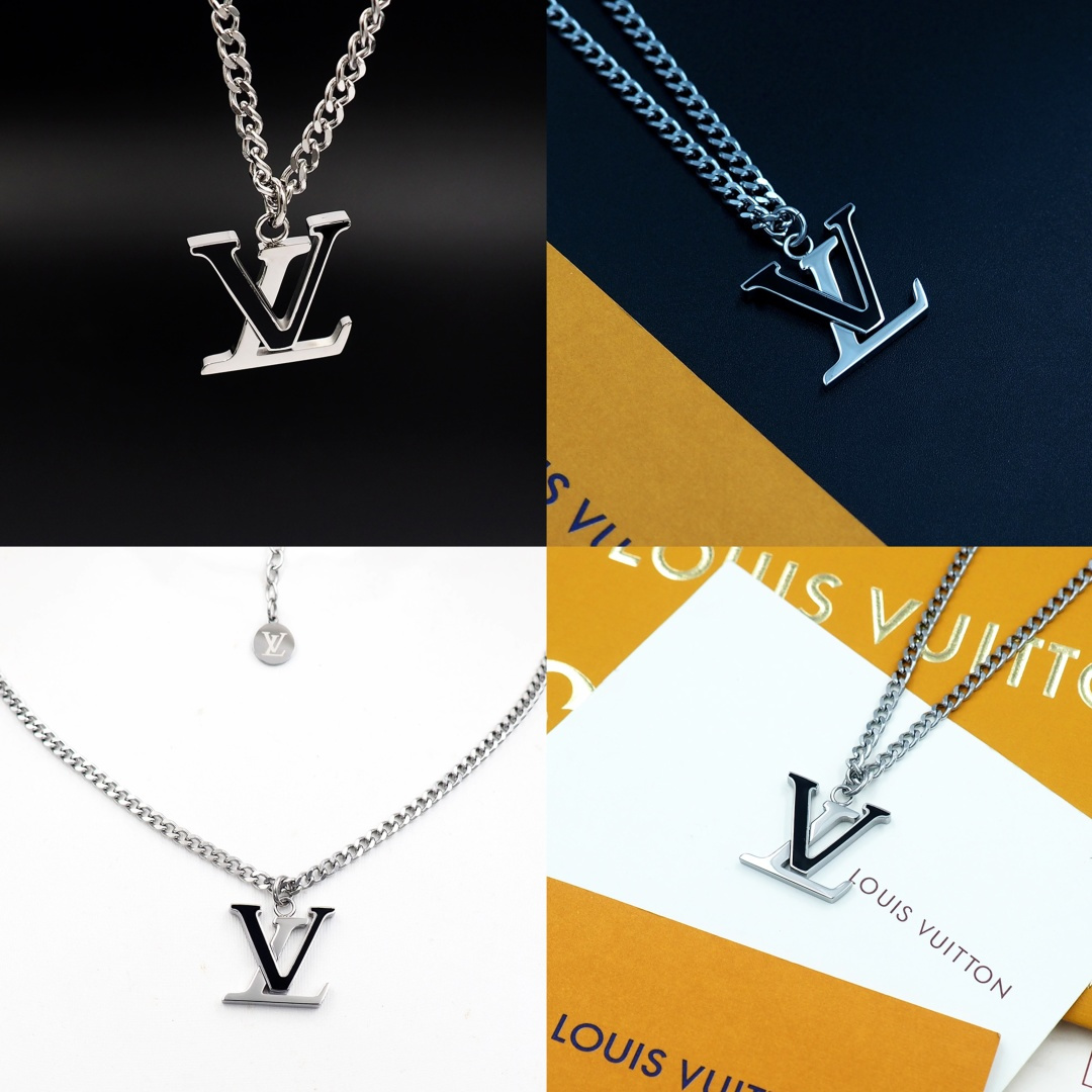 ルイ・ヴィトン LV アイコニック エナメル ネックレス ブラック ゴールド/シルバー XP945-3264 詳細画像 3