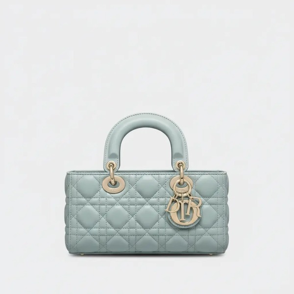 ディオール Lady D-Joy スモール カナージュ ラムスキンバッグ レイクブルー M0613
