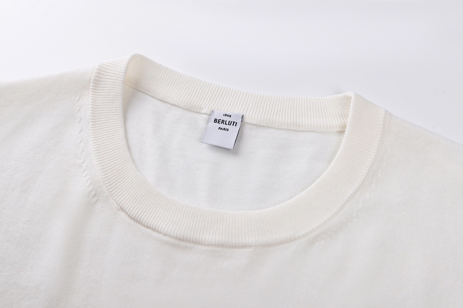 ベルルッティ 音符刺繍 半袖ニット ホワイト 詳細画像 3