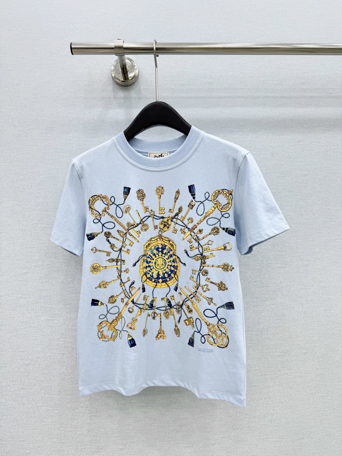 エルメス プリントTシャツ アプリコット / ブルー 詳細画像 3