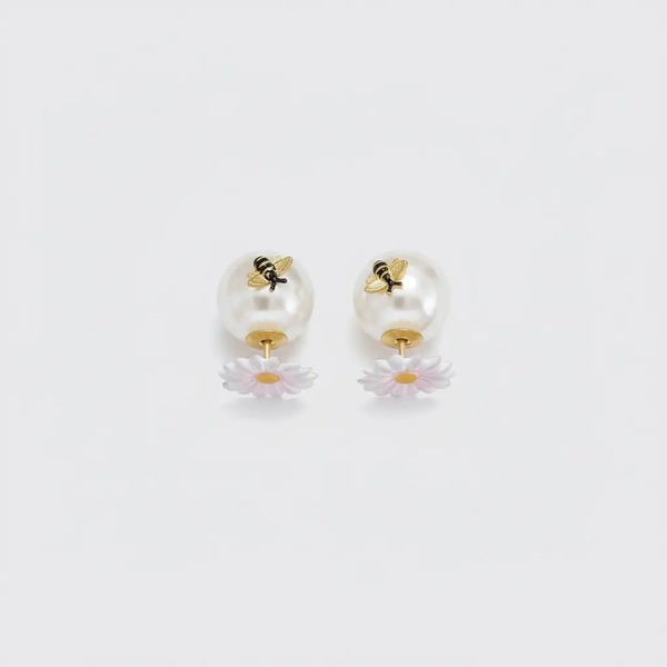 ディオール デイジー ビー ダブルフェイス パールピアス ミルキーホワイト ピンク