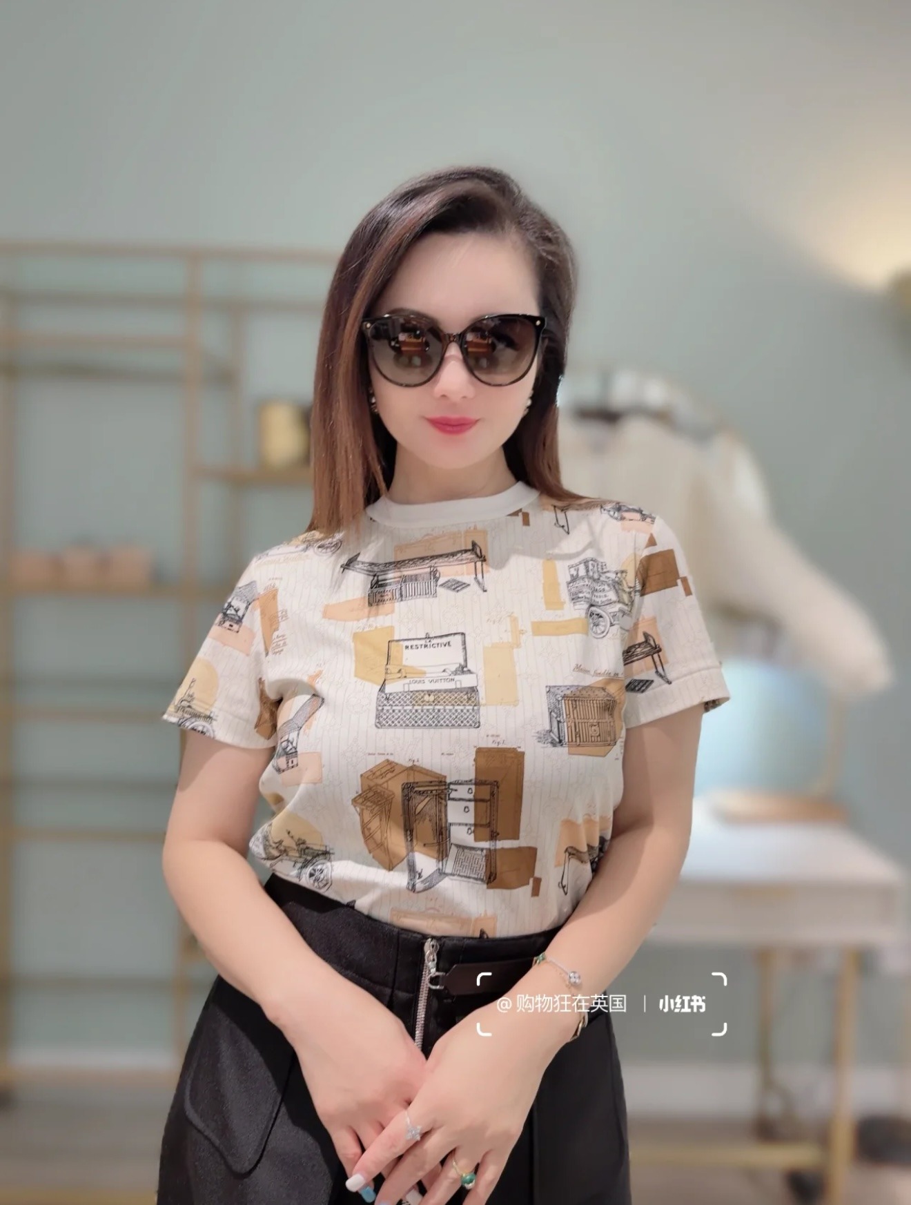 プリントTシャツ アプリコット