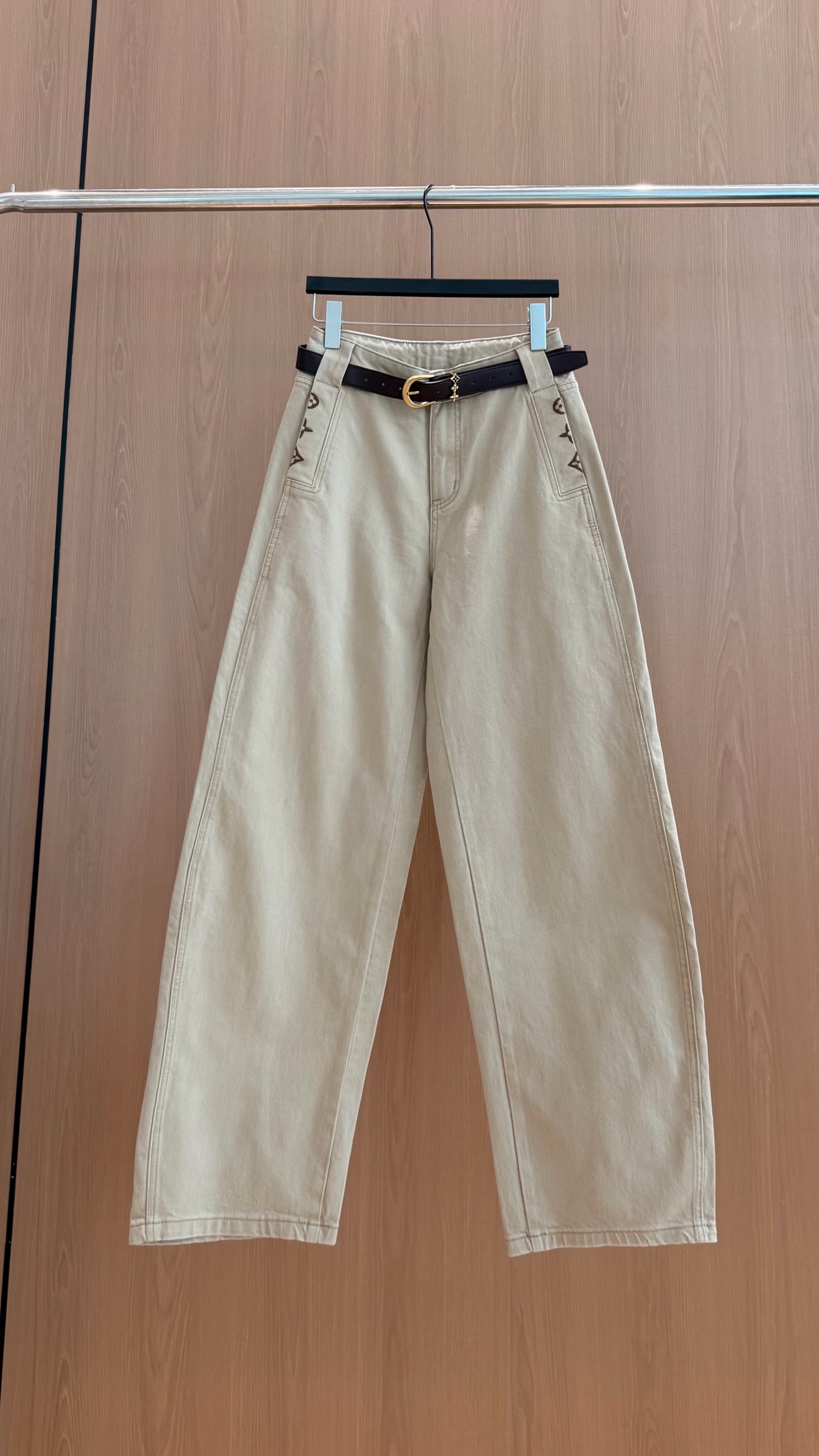 カーブワイドデニムパンツ ブラウン 詳細画像 1
