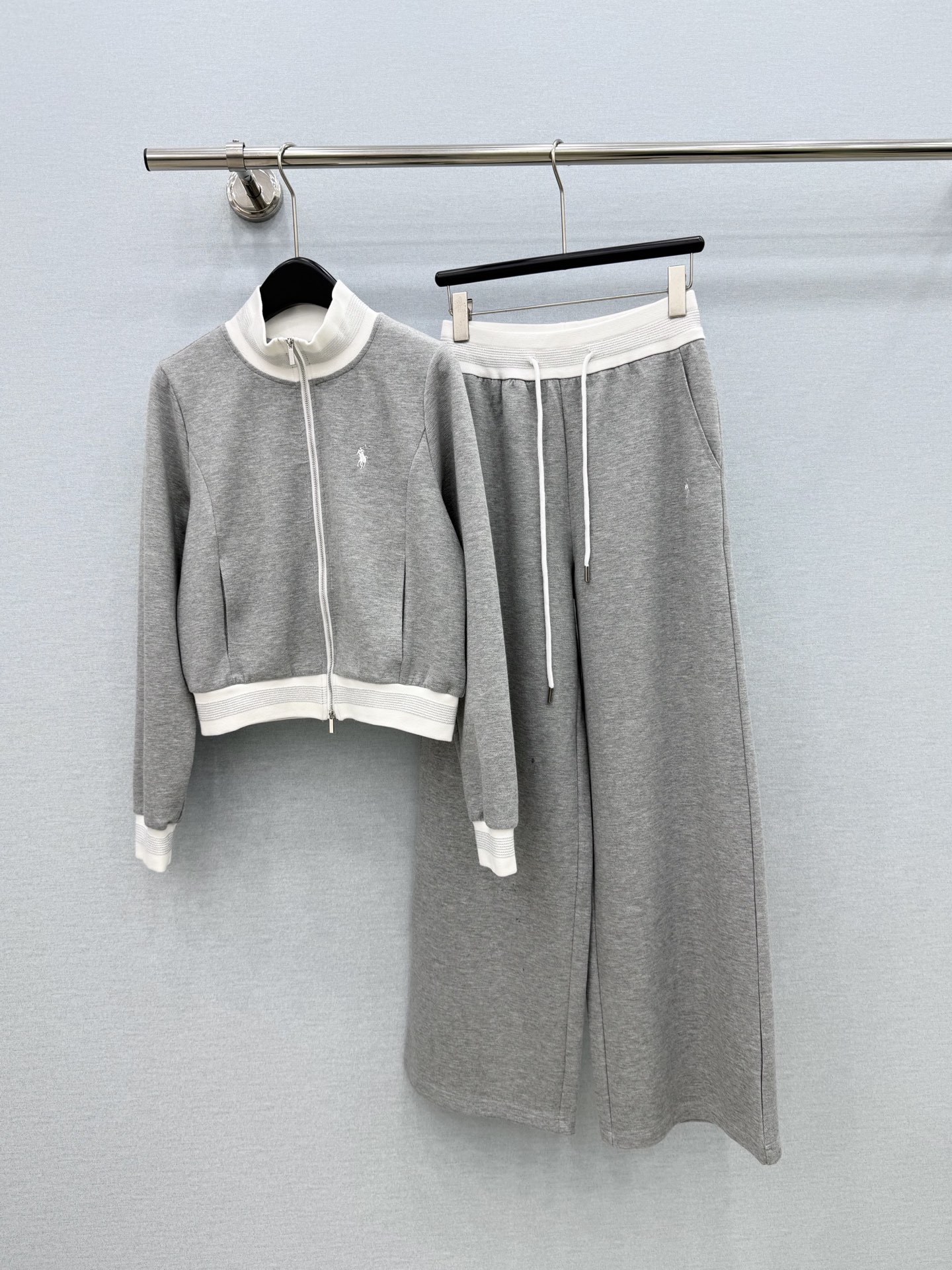 ポロ ラルフ ローレン ホース刺繍 スタンドカラージャケット＆ワイドパンツ セット グレー 詳細画像 1