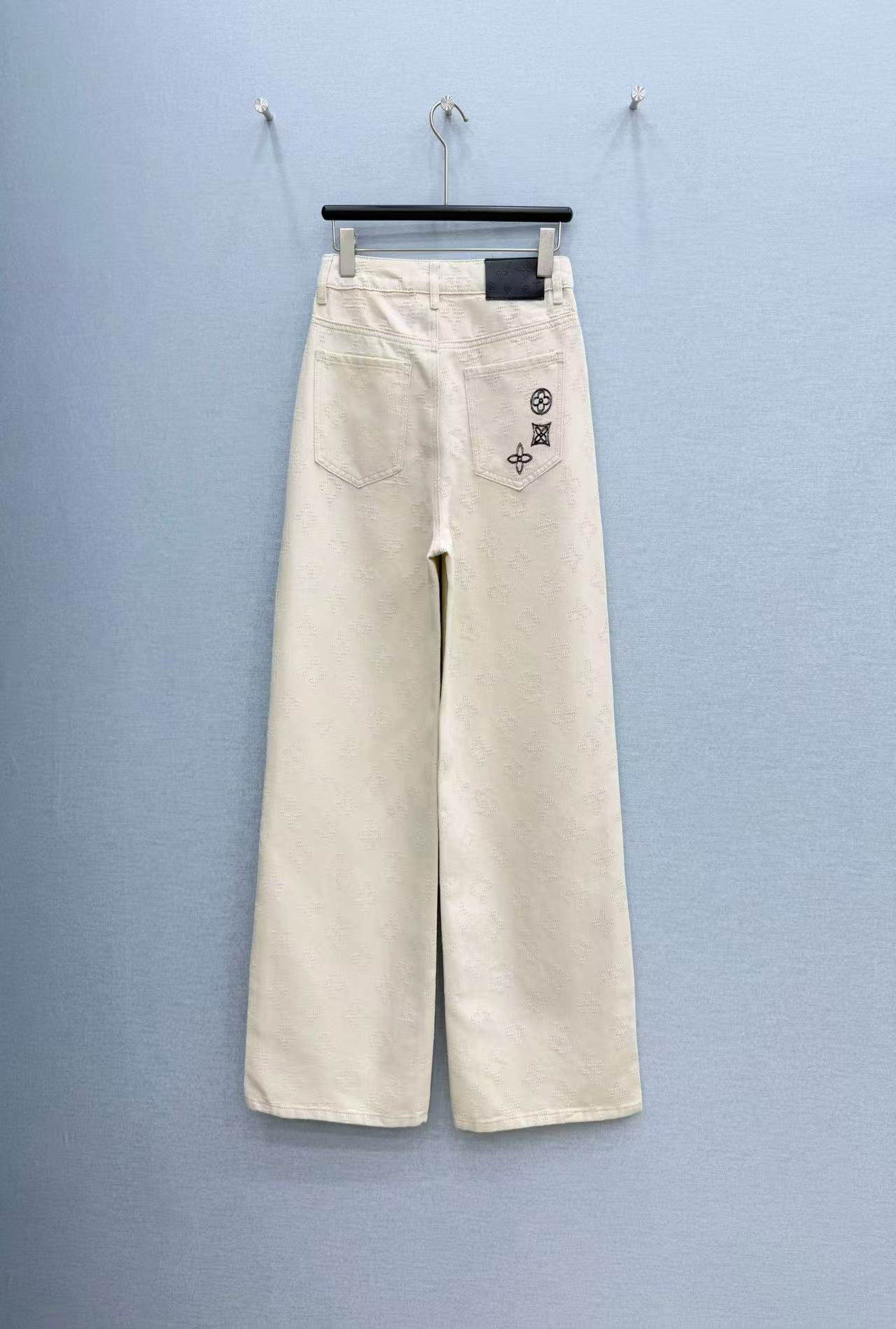 ルイ・ヴィトン モノグラム ジャカード ストレートジーンズ アイボリー 詳細画像 2