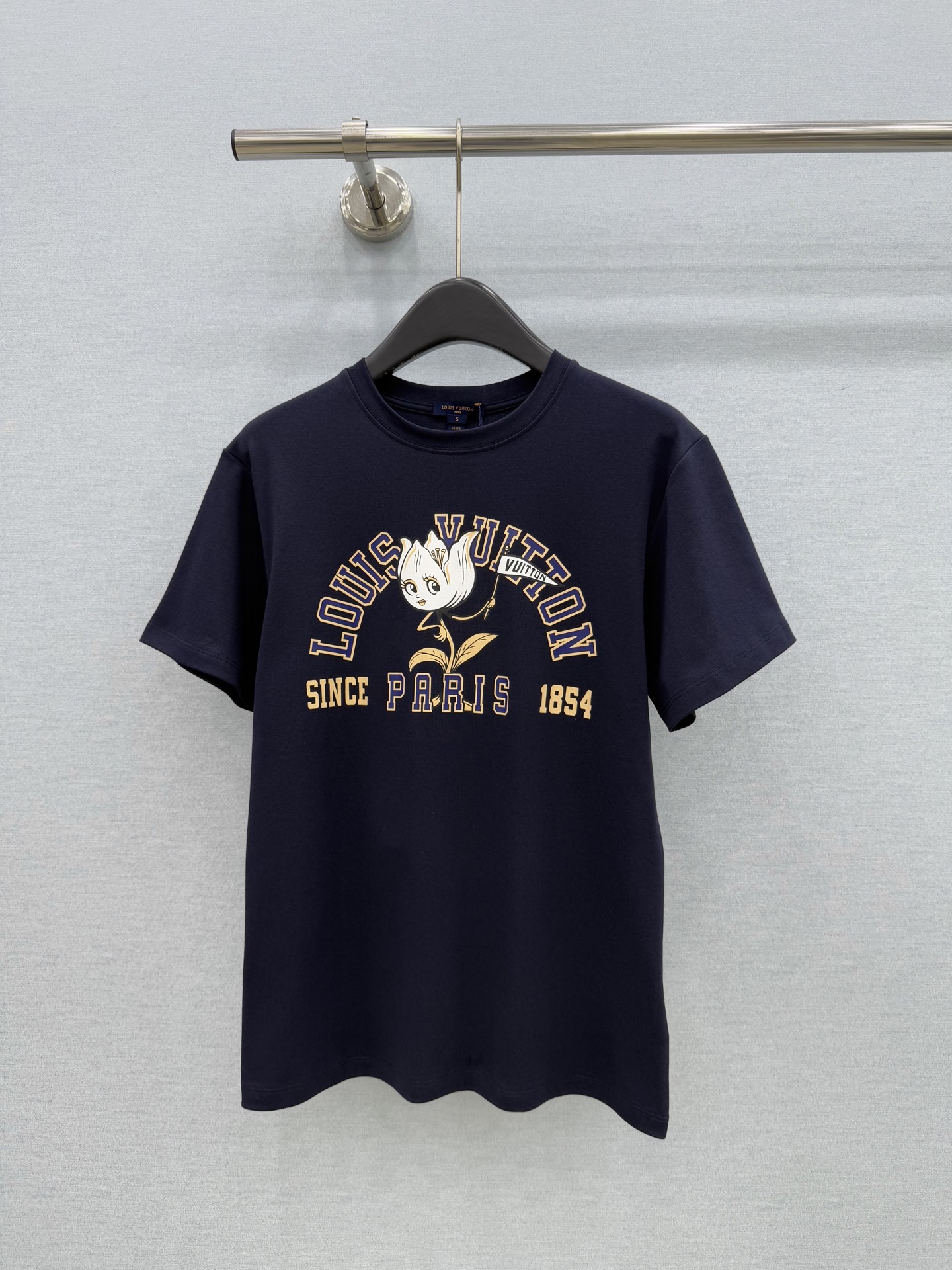 ロエベ テキスト&グラフィックプリント 半袖Tシャツ ネイビー 詳細画像 1