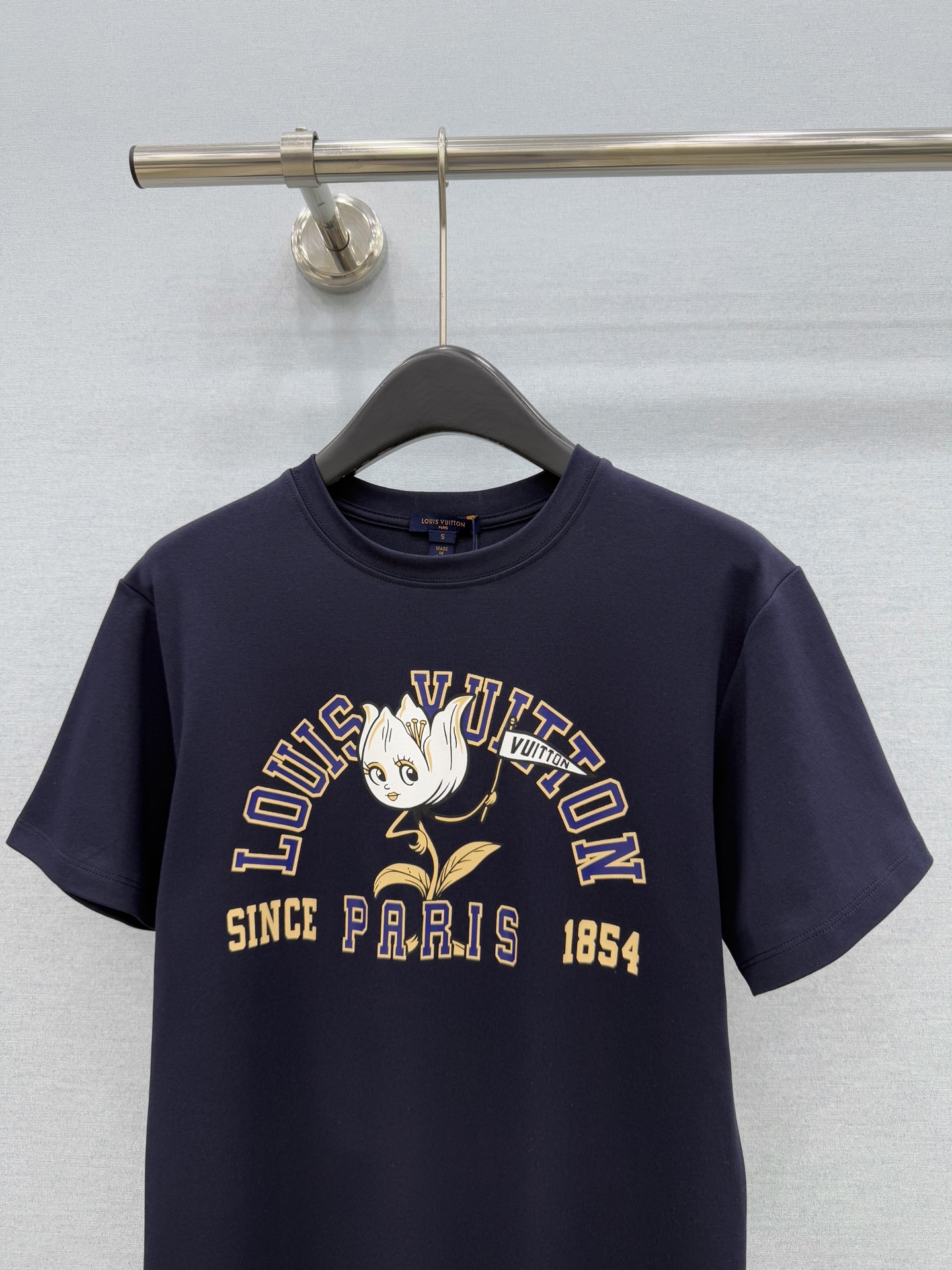 ロエベ テキスト&グラフィックプリント 半袖Tシャツ ネイビー 詳細画像 3