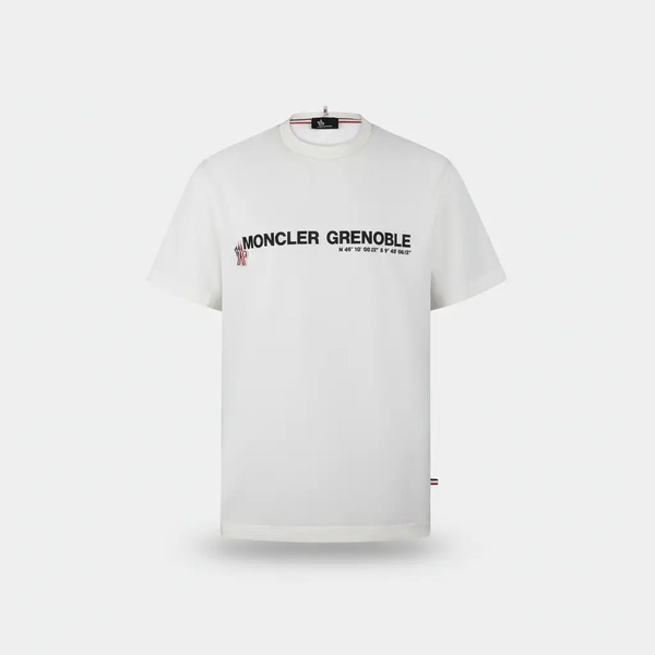 モンクレール フロッキーロゴ Tシャツ ホワイト
