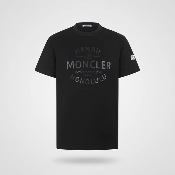 モンクレール スタンプロゴ 半袖Tシャツ ブラック