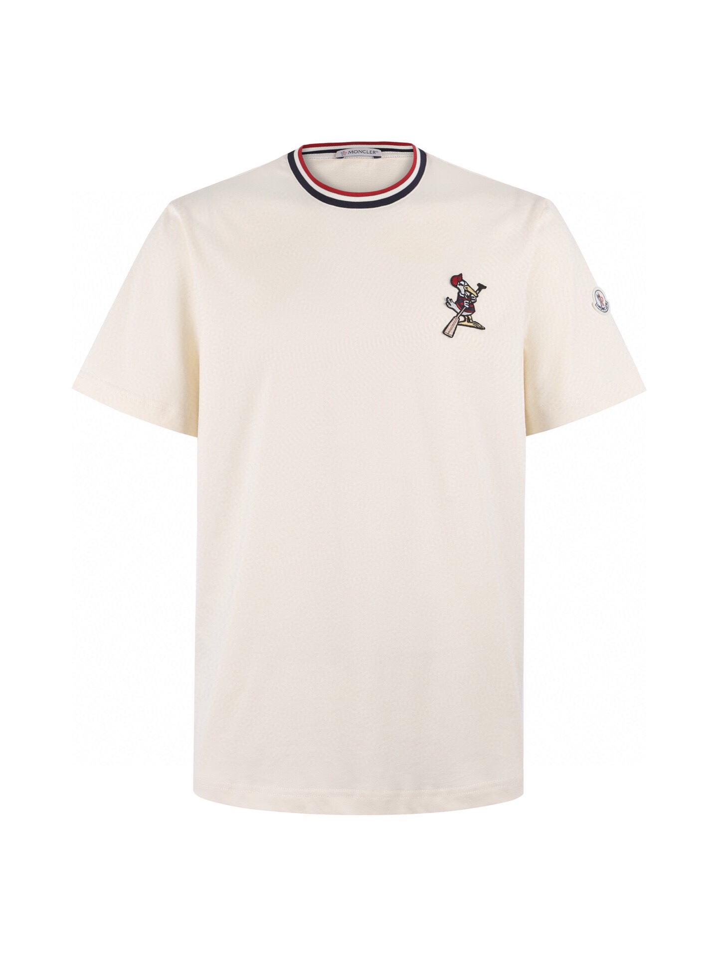 モンクレール バードアップリケ クルーネックTシャツ アイボリー 詳細画像 1