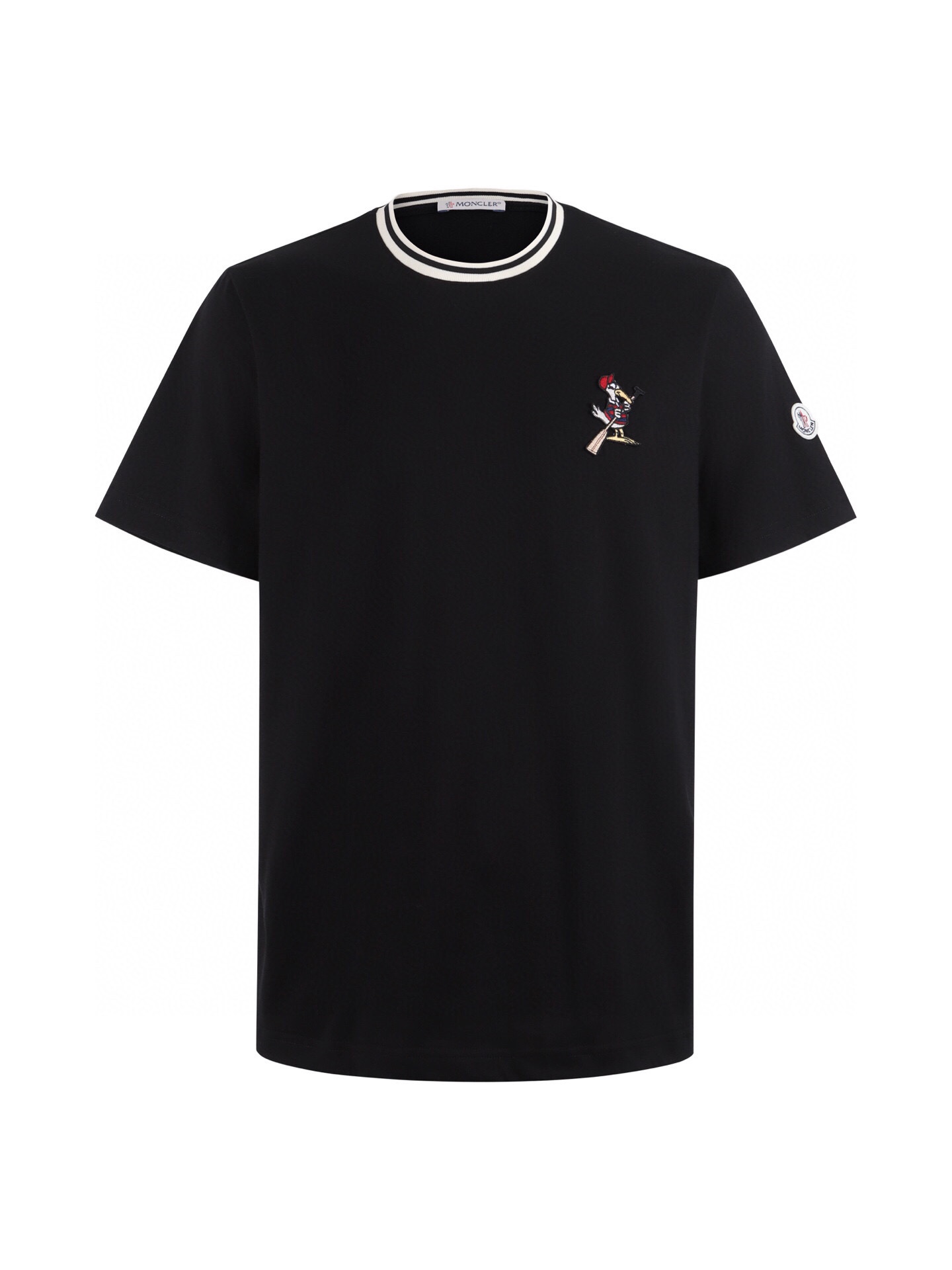 モンクレール ウォーターバード アップリケ Tシャツ ブラック 詳細画像 1