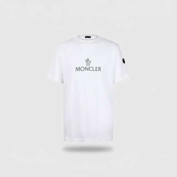 モンクレール ロゴプリント スリーブパッチ Tシャツ ホワイト
