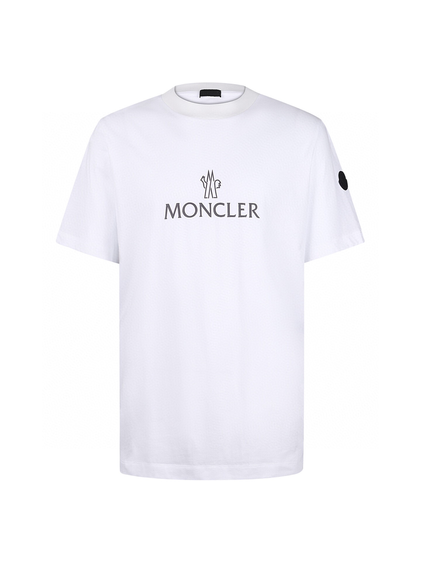 モンクレール ロゴプリント スリーブパッチ Tシャツ ホワイト 詳細画像 1