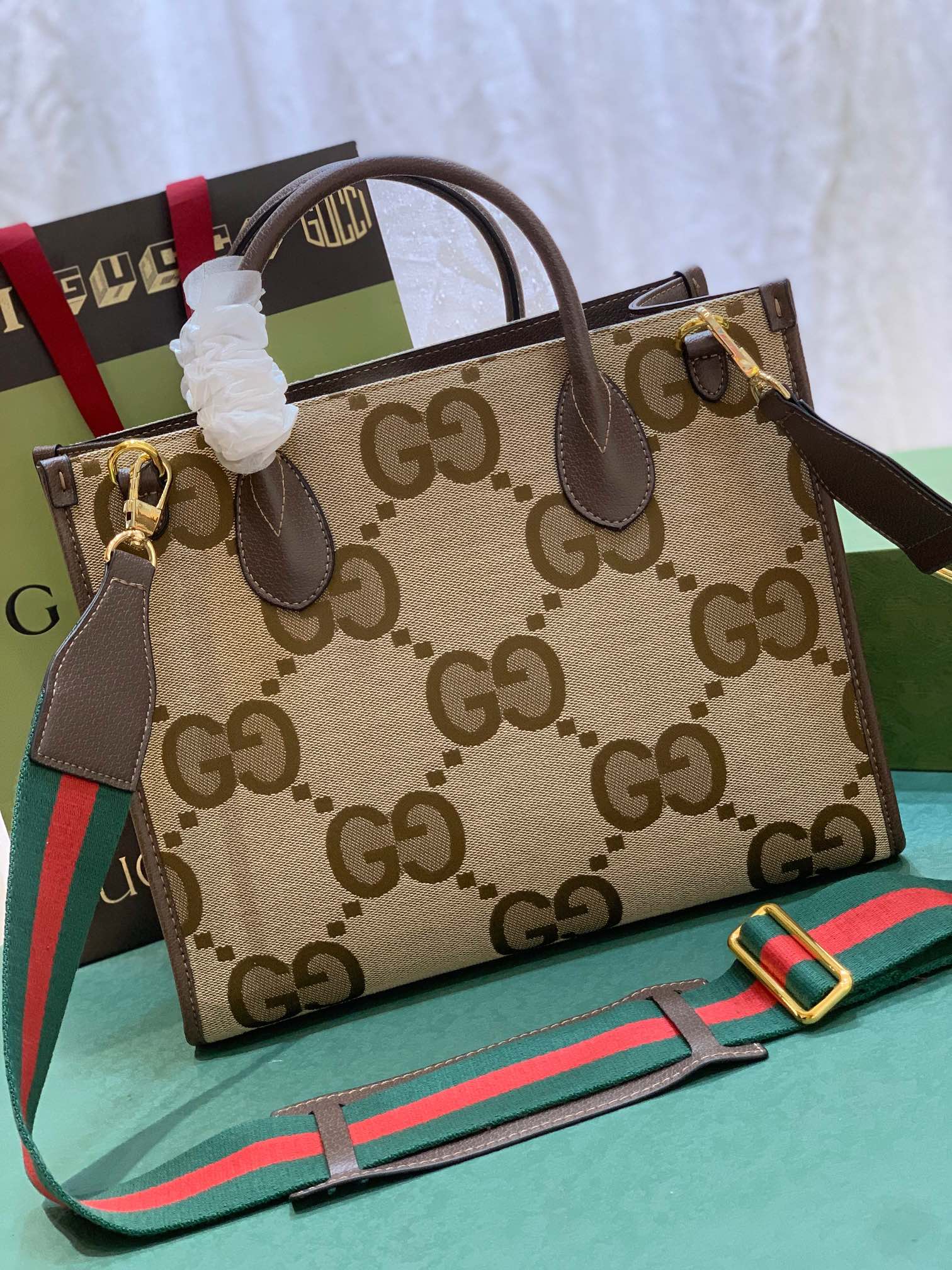 グッチ ジャンボGG キャンバス トートバッグ 詳細画像 2